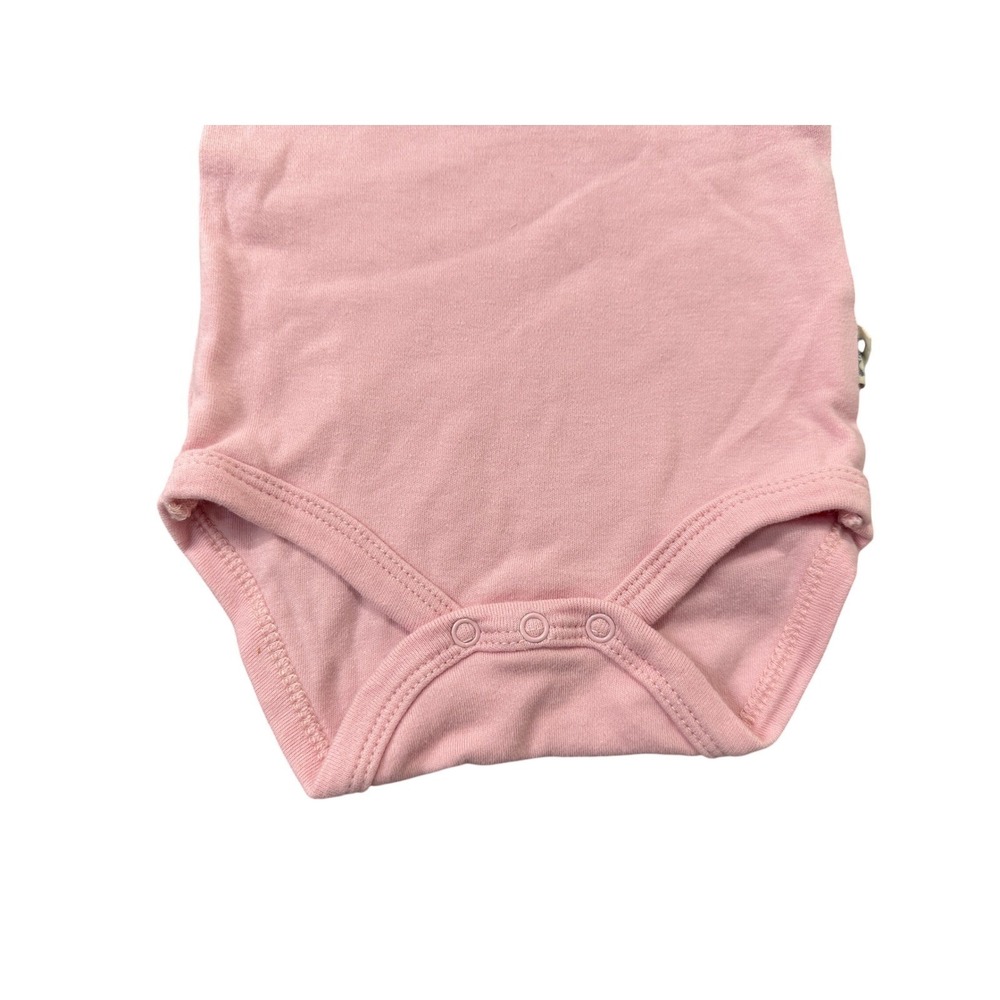 Rabbit Bear Organic Pink Floral Embroidered Ruffle Sleeve Bodysuit 3-6M 000031 - Picture 3 of 7